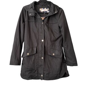 Eliza J‎ Black Hooded Quilted-Lined Parka Jacket – Size Small Coat